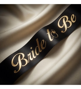 Bride To Be Siyah Altın Yazılı Gelin Kuşağı Bekarlığa Veda Aksesuarı