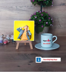 Fizyoterapist Fotoğraflı Dekoratif Taş, Ahşap Altlıklı Türk Kahvesi Fincanı Hediye Fizyoterapistler Günü Hediyesi (Model 2)