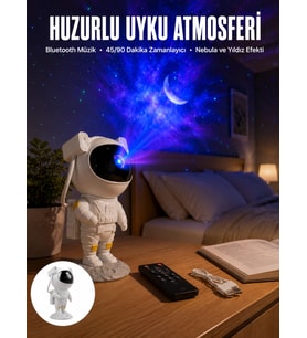 Astronot Görünümlü Projeksiyon Speaker Taşınabilir