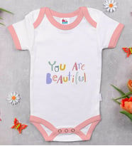 BK Kids You Are Beatiful Tasarımlı Pembe Bebek Body Zıbın-1