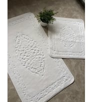 Cotton Eco 2li Pamuklu Banyo Paspas Seti Osmanlı Desen Krem