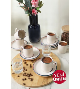 Keramika Marine Wonders Nordic Kahve Takımı 12 Parça 6 Kişilik 22741-22905