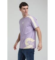 Bisiklet Yaka Lila Slim Fit Tişört 23SSM20324