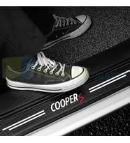 Mini Cooper S Uyumlu Karbon Kapı Eşiği Koruma Araba Etiket Oto Sticker Yapıştırma 4 Parça