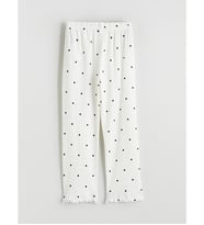 LCW Kids Ekru Beli Lastikli Puantiyeli Kız Çocuk Pijama Alt