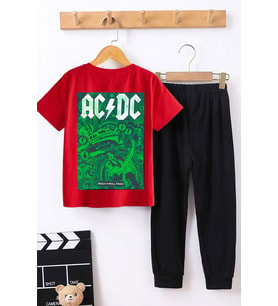 Çocuk Acdc Alt - Üst Eşofman Takımı (Siyah)