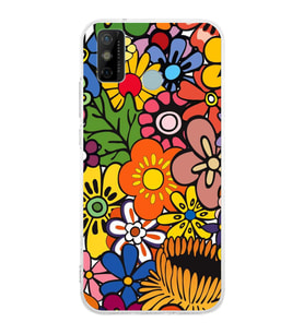 PrintiFy Tecno Spark 6 GO ile Uyumlu 1mm Slim Fit Retro Renkler 2 Baskılı Şeffaf  Kılıf