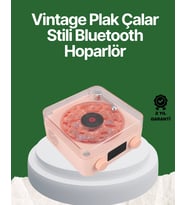 Vintage Tarz Bluetooth Hoparlör - Gece Işığı Ve Zaman Göstergeli