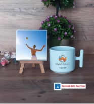 Voleybol Antrenörü Fotoğraflı Dekoratif Taş, Kupa Bardak Beyaz Hediye (Model 12)
