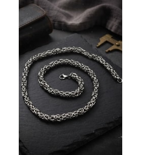 Paslanmaz Çelik Örgü Tasarım Kolye Zincir 6Mm 902943
