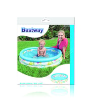 Plaj Topu HEDİYELİ - Bestway 51008, 3 Boğum Desenli Çocuk Havuzu,102x25cm (Mavi)