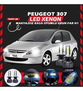 Peugeot 307 Makyajsız Kasa Uzun Far Uyumlu Şimşek Etkili Led Xenon Pro Series H1