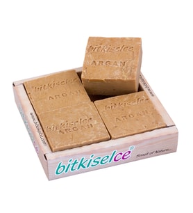 Bitkiselce Doğal Argan Yağlı Sabun - Cilde Nemlilik ve Yumuşaklık Sunar, El Yapımı Sabun 450gr. 4 Adet