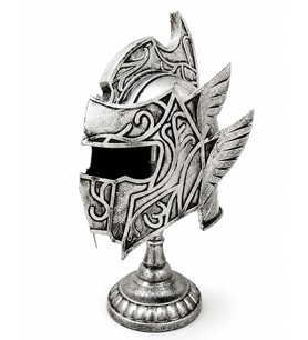Fantastik Tasarımlı Miğfer Biblosu - Metal - 53x20 cm Dekoratif Obje