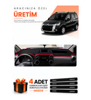 e-biz CITROEN BERLINGO B9 KPKSIZ EKR (2008-2017) Uyumlu Torpido Koruma Örtüsü Oto Kılıfı - S.Krmz - CI012