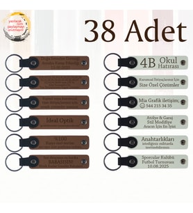 A Kahve & Beyaz, Okul Anılarınıza Değer Katacak Hediye, 38’li Set, Kişiye Özel Yazılı Anahtarlık