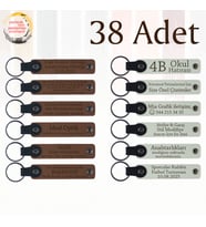 A Kahve & Beyaz, Okul Anılarınıza Değer Katacak Hediye, 38’li Set, Kişiye Özel Yazılı Anahtarlık
