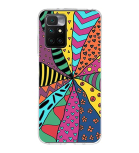 PrintiFy Xiaomi Redmi 10 ile Uyumlu 1mm Slim Fit Retro Renkler 4 Baskılı Şeffaf  Kılıf
