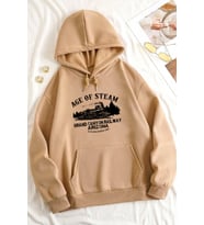 Age Of Steam Baskılı Sweatshirt (Bej)