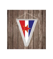 Yugoslavya Sosyalist Federal Cumhuriyeti Beyaz Saçaklı Üçgen Flama Bayrak Hatıra Flama