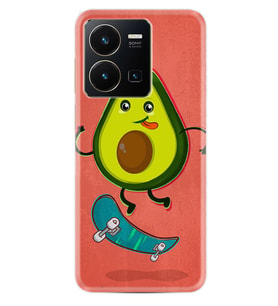 Vivo Y22 Kılıf Silikon Desen Özel Seri Avokado Skate 1741
