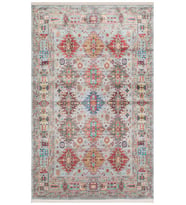 Bespoky Eberndorf Mavi Patchwork Pamuklu El Dokuması Alan Halısı