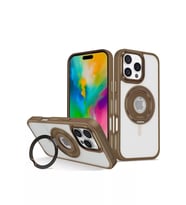 iPhone 16 Pro Banza Magsafe Standlı Kapak - Kahverengi