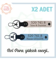 Pudra- Gök Mavi, Özel Tasarım, Sevdiklerinize Hediye 520 741 8 Enerji ve Huzur Kodlu 2'li Anahtarlık