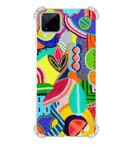 PrintiFy Oppo Realme C15 ile Uyumlu Retro Color 6  Kamera Korumalı Şeffaf  Kılıf