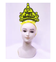 Periboia Happy Birthday Neon Sarı Taç (Karışık)