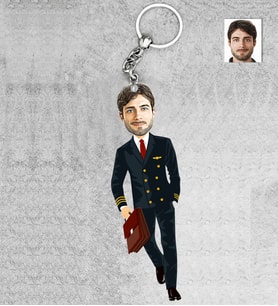 Kişiye Özel Pilot Erkek Ahşap Anahtarlık-1
