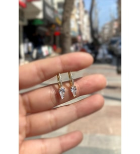Gümüş taşlı halkalı bayan küpe nz5252e336