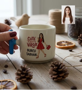 Kişiye Özel Karikatürlü Cute But Virgo Başak Burcu T Kupa Doğum Günü Hediyesi