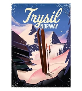 Trysil, Norveç Kayak Posteri Tablo Ahşap Poster Dekoratif