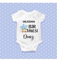 Kişiye Özel İsimli Halasının Bir Tanesi Tasarım Bebek Body Zıbın