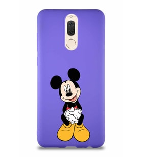 Huawei Mate 10 Lite Soft Premier Kapak Mickey Mouse-A Tasarımlı Silikon Kılıf - Mor (Şeffaf)