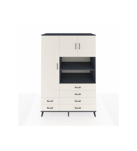 Kronos Dolap 8 Raflı 6 Çekmeceli 3 Kapaklı 132x59x195 Antrasit-Aytaşı/Aytaşı