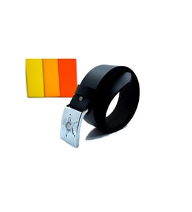 4.5 Cm Hakiki Deri Özel Güvenlik Kemeri Security Belt (Siyah)
