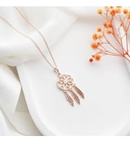 Vaoov 925 Ayar Gümüş Rüya Kapanı Kolye (Rose)