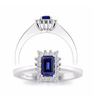 0,65 Karat Pırlantalı Safir Yüzük