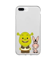 Iphone 7 Plus ve 8 Plus Uyumlu Shrek ve Eşek Tasarımlı Şeffaf Telefon Kılıfı
