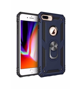 Iphone 7 Plus Kılıf Vega Tank Zırh Yüzüklü Mıknatıslı Standlı Kapak Lacivert