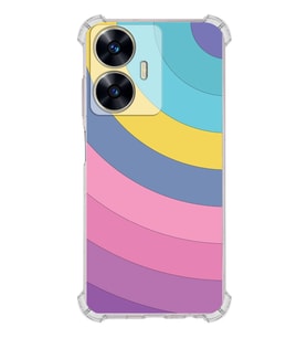 PrintiFy Realme C55 Uyumlu Köşe Korumalı Renk Cümbüşü B Tasarımlı Şeffaf Silikon Kılıf