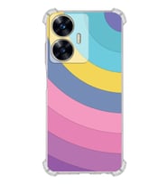 PrintiFy Realme C55 Uyumlu Köşe Korumalı Renk Cümbüşü B Tasarımlı Şeffaf Silikon Kılıf