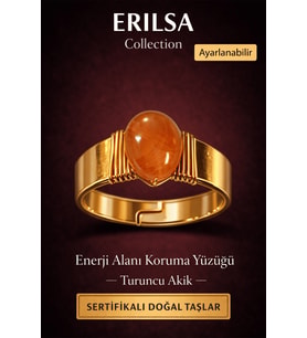 Sertifikalı Turuncu Akik Doğal Taş Yüzük – Enerji Alanı Koruma Ayarlanabilir (Çok Renkli)