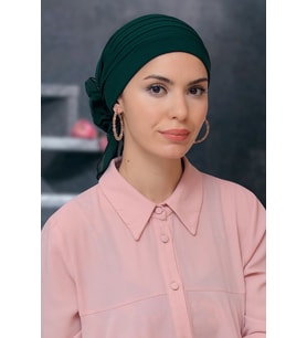 Zümrüt Pratik Hazır Geçmeli Tesettür Bone Sandy Kumaş Pileli Nervürlü Güllü 1806_37