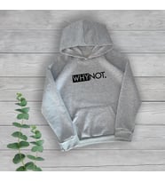 Why Not Göğüs Baskılı Unisex Oversize Gri Sweatshirt