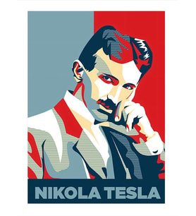 Nikola Tesla Modern Ahşap Tablo