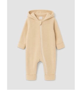 LCW baby Bej Kapüşonlu Erkek Bebek Polar Tulum