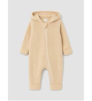 LCW baby Bej Kapüşonlu Erkek Bebek Polar Tulum